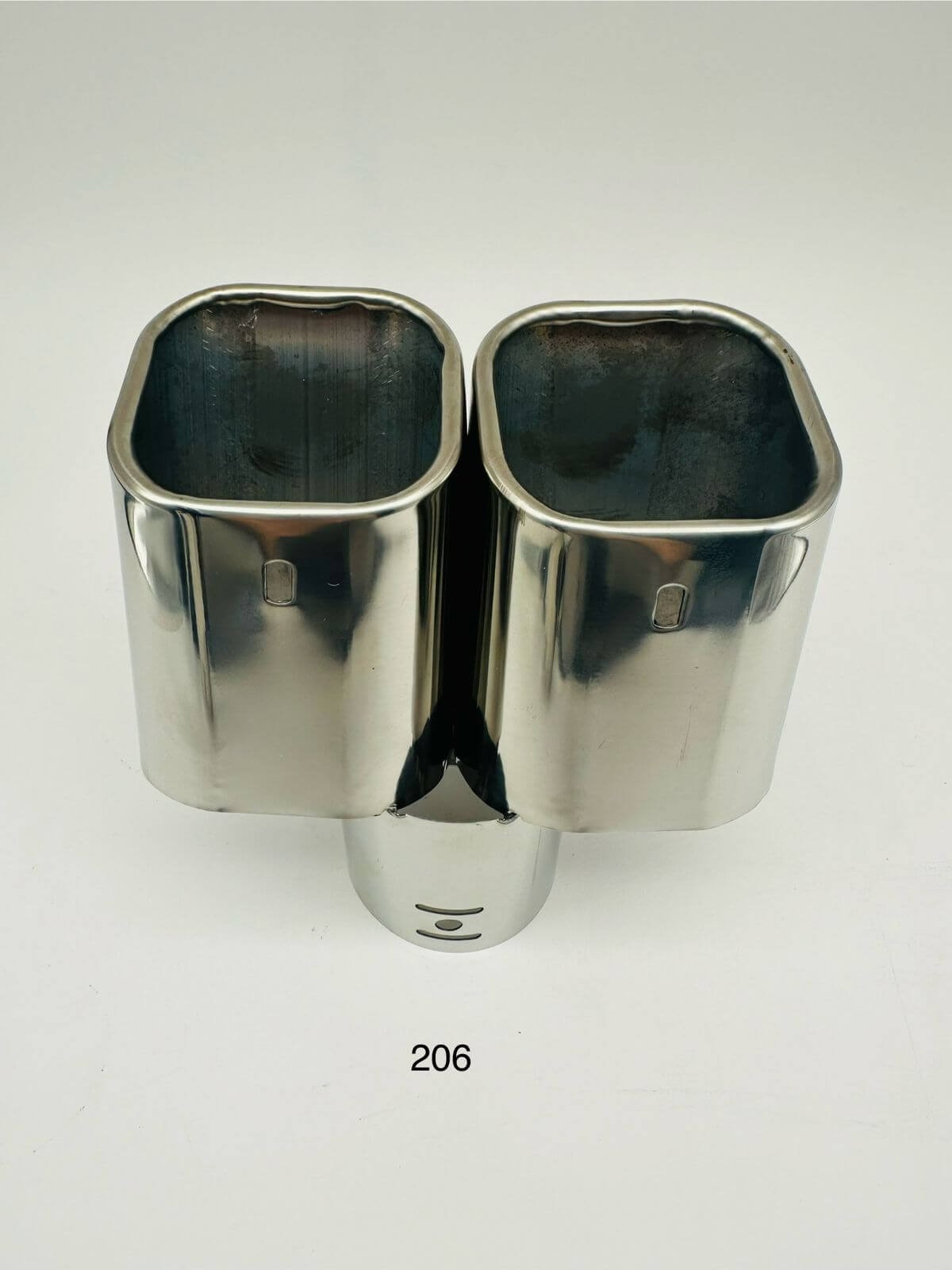 Car Exhaust Tip Muffler Pipe Cover, Chrome, Dual, Square