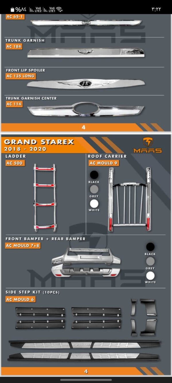 Full Set of Chrome Accessories for Grand Starex 2018-2020,